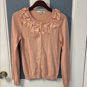 Boden Ruffle Detail Appliqué Cardigan Sweater